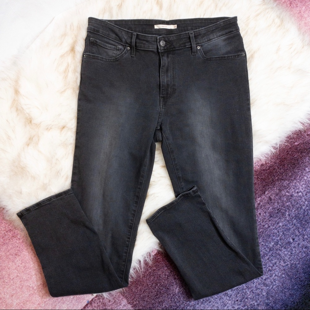 Levi’s Black 712 Slim Straight Jeans Midrise 33